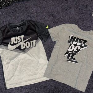 Nike Kids' Black and Gray Graphic T-Shirts size 6
